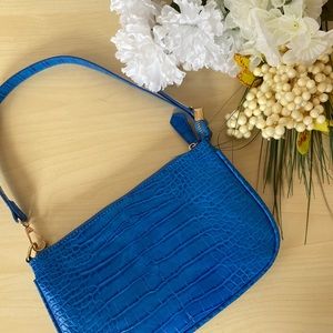 Blue snake print bag